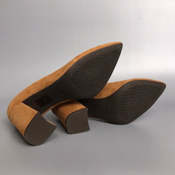 Like New Tan Leather Suede Geox Heels - Picture 6 of 10